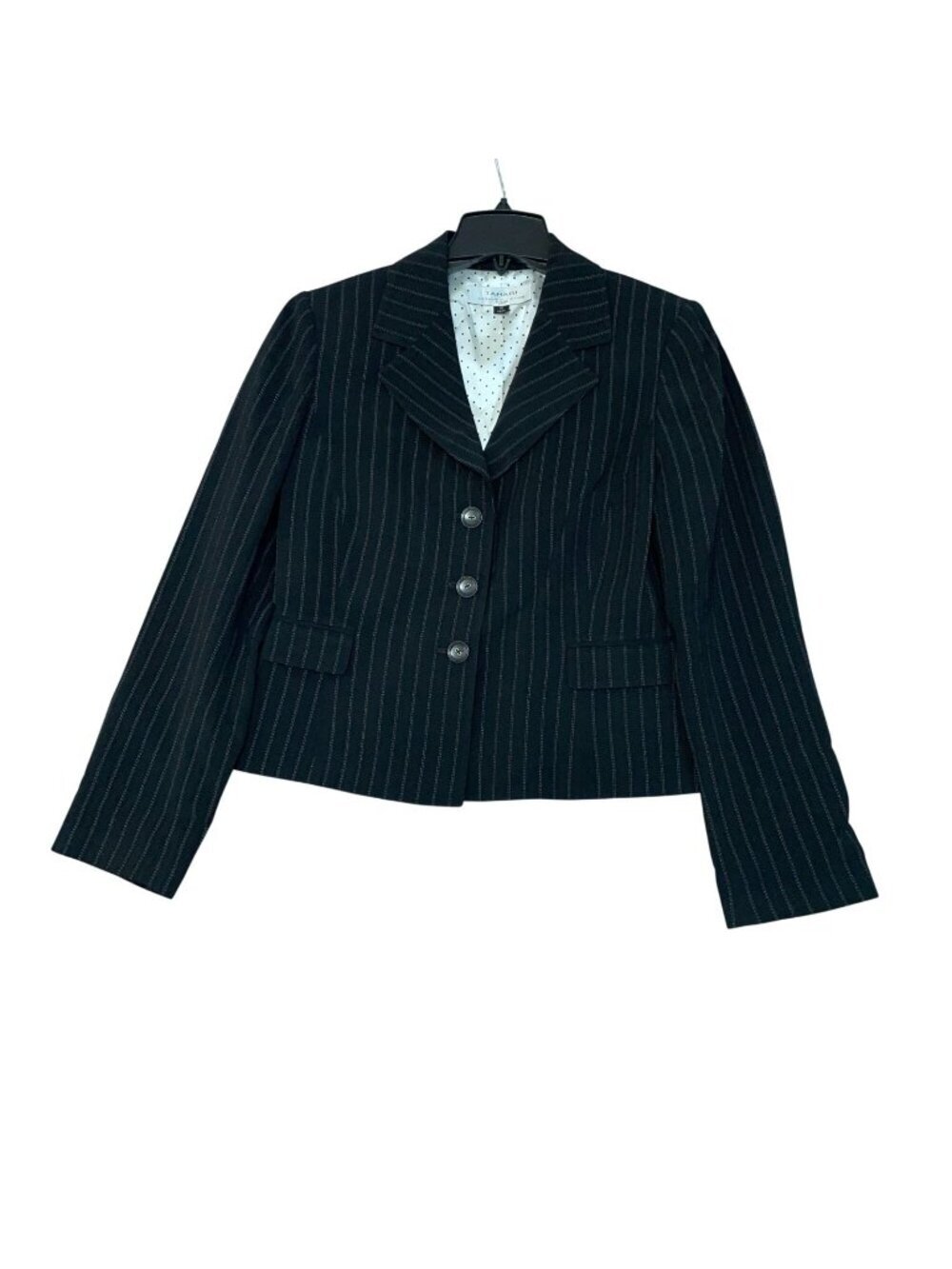 Tahari Arthur S. Levine Women's 10 Black Pinstripe Blazer Fully Lined P0974